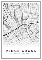 Street map poster of Kings Cross, Camden, London