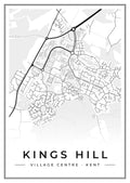 Street map poster of Kings Hill village centre, Kent
