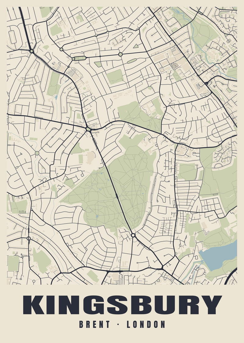 Kingsbury Heritage Street Map Poster
