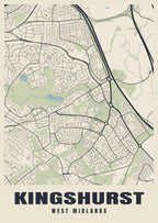 Street map poster of Kingshurst, West Midlands