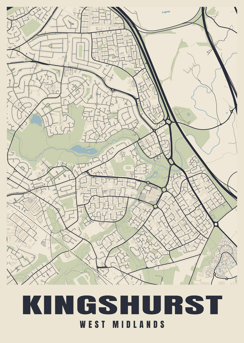 Kingshurst Street Map Poster