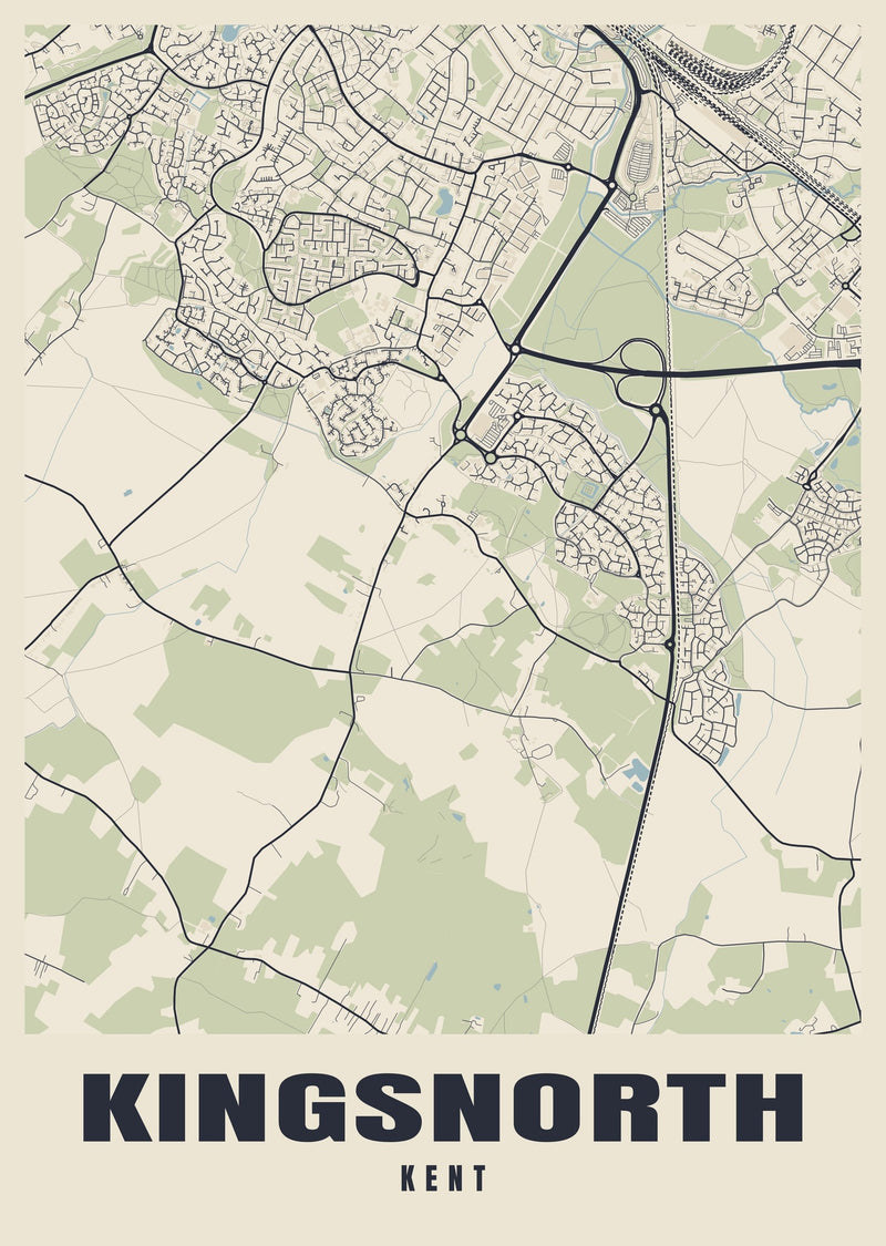 Kingsnorth Street Map Poster