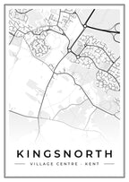 Street map poster of Kingsnorth village centre, Kent