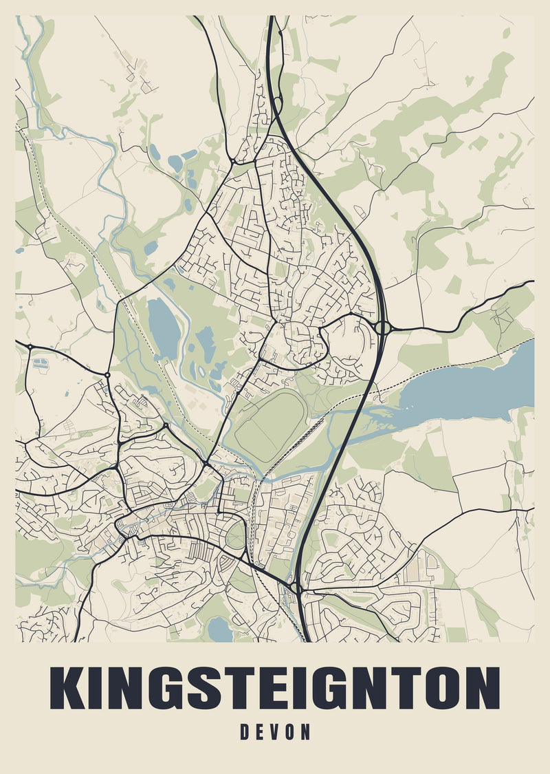 Kingsteignton Street Map Poster