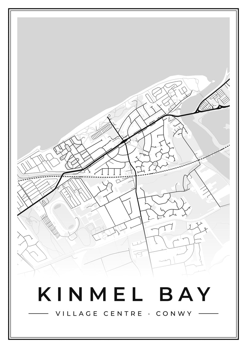 Kinmel Bay Village Centre Street Map Poster