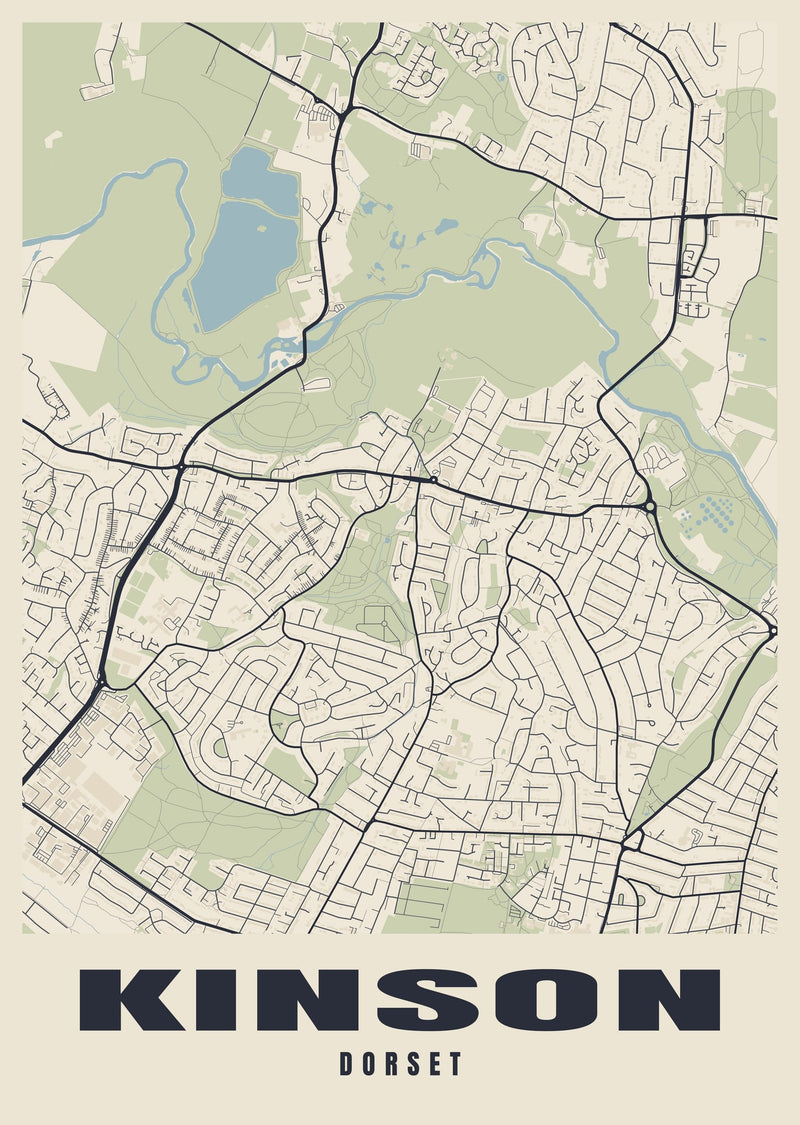 Kinson Street Map Poster
