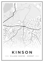 Street map poster of Kinson village centre, Dorset