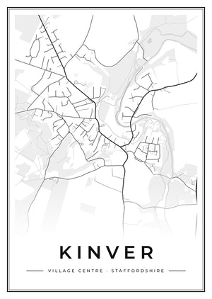 Kinver Village Centre Street Map Poster