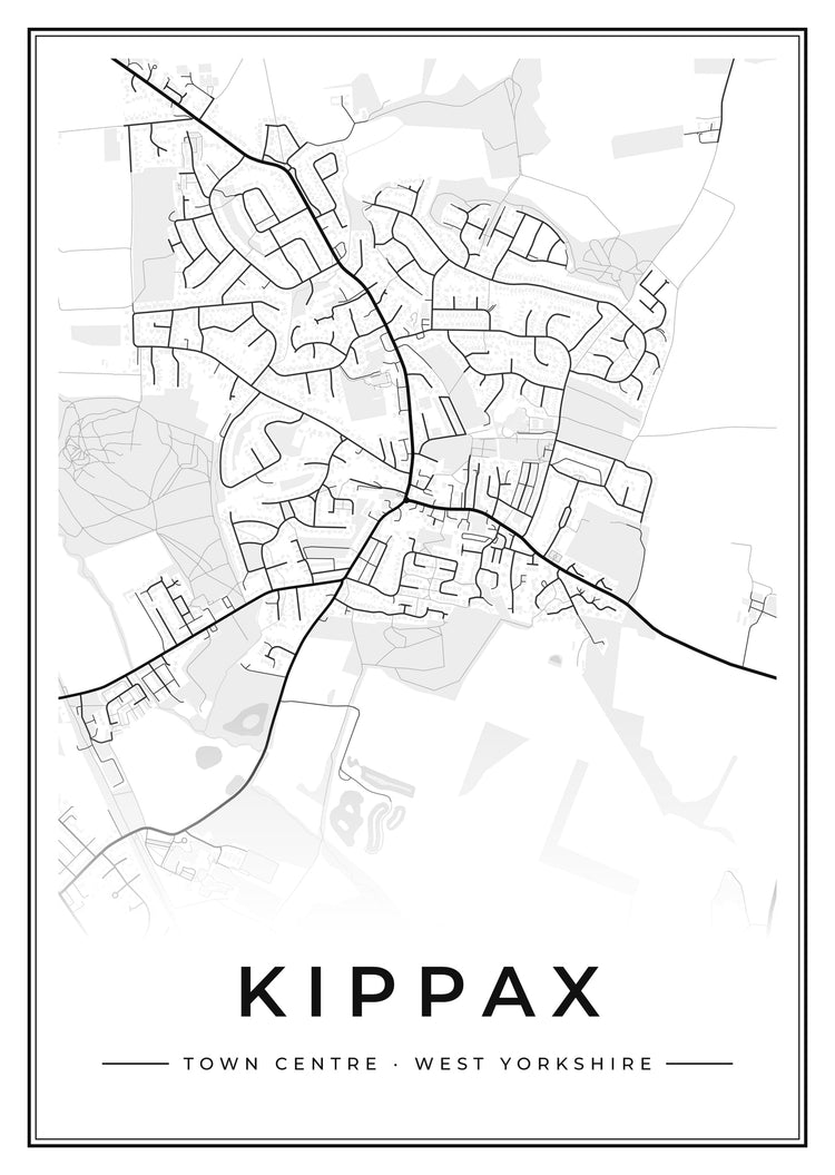 Kippax Town Centre Street Map Poster