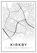 Street map poster of Kirkby town centre, Merseyside