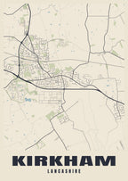 Street map poster of Kirkham, Lancashire