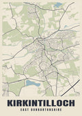 Street map poster of Kirkintilloch, East Dunbartonshire