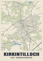 Street map poster of Kirkintilloch, East Dunbartonshire