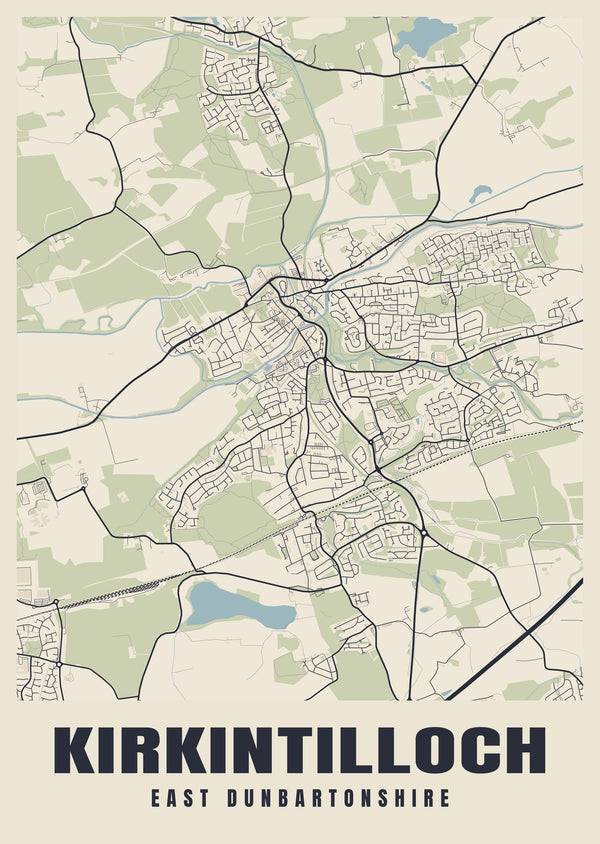 Kirkintilloch Street Map Poster