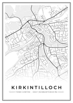 Street map poster of Kirkintilloch town centre, East Dunbartonshire