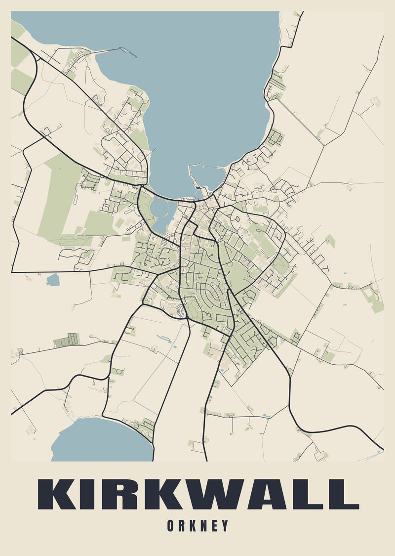 Kirkwall Street Map Poster