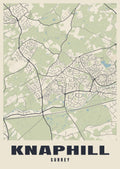 Street map poster of Knaphill, Surrey