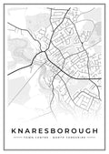 Street map poster of Knaresborough town centre, North Yorkshire