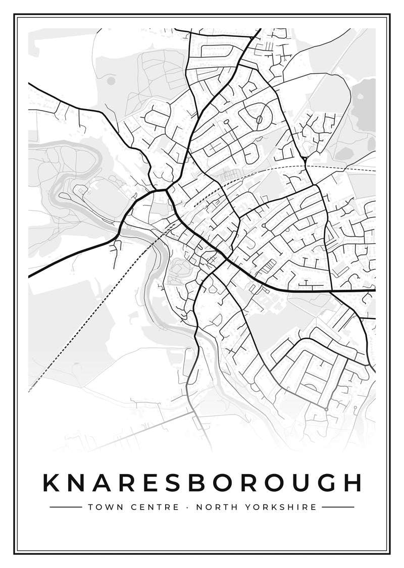 Knaresborough Town Centre Street Map Poster