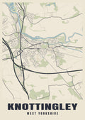 Street map poster of Knottingley, West Yorkshire