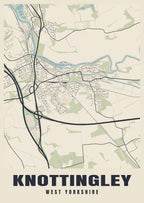 Street map poster of Knottingley, West Yorkshire