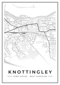 Street map poster of Knottingley town centre, West Yorkshire