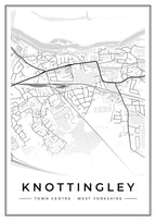 Street map poster of Knottingley town centre, West Yorkshire