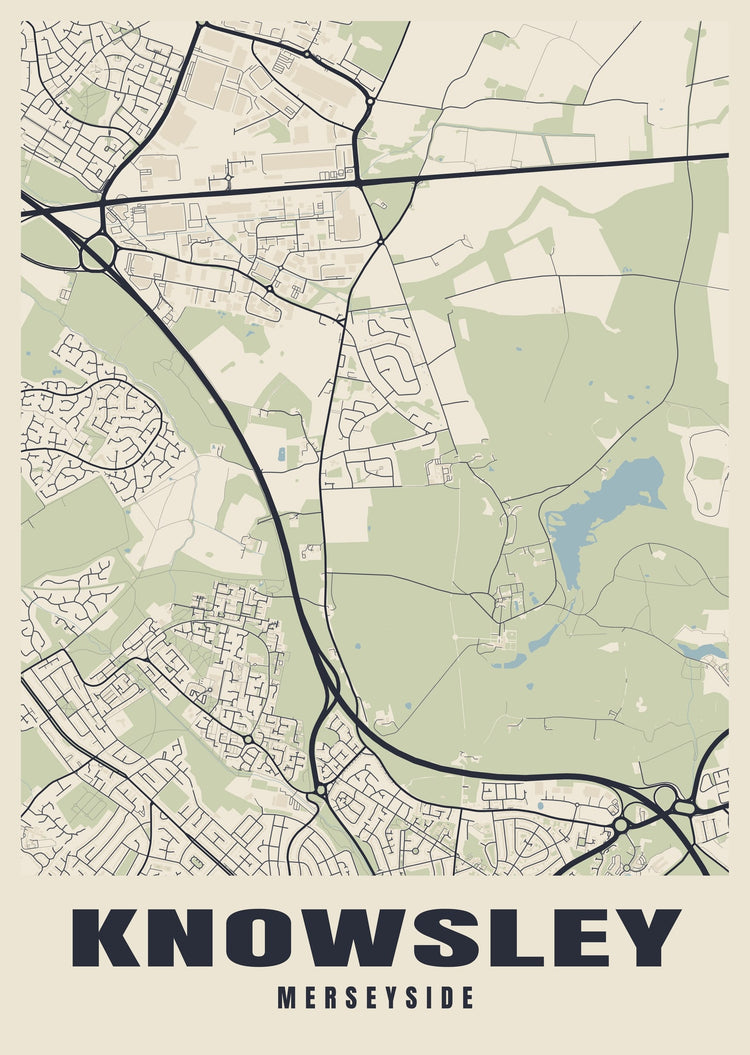 Knowsley Street Map Poster
