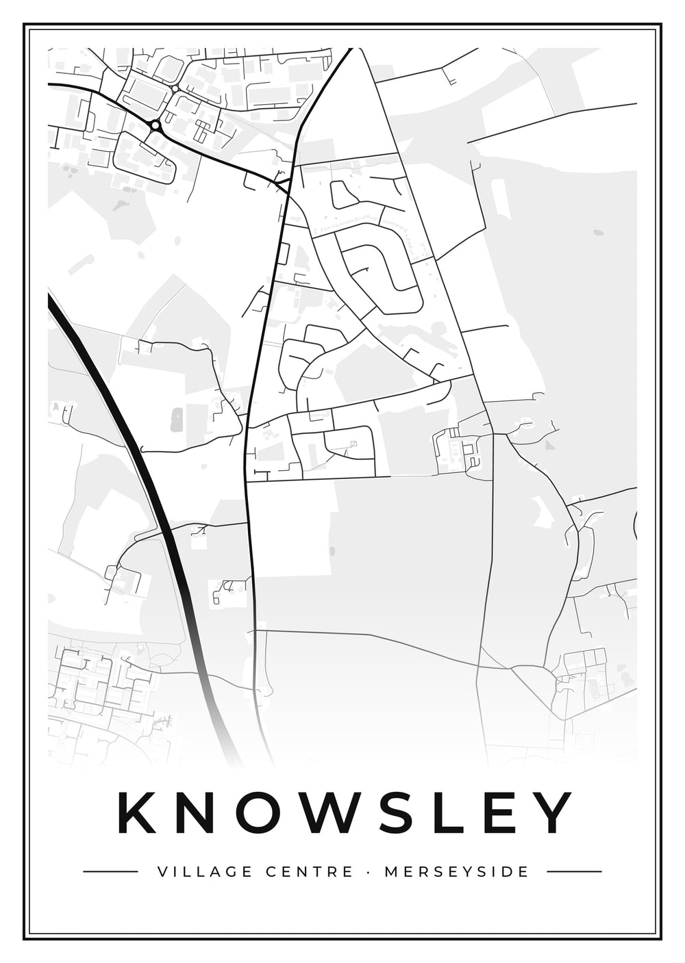 Knowsley Village Centre Street Map Poster