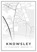 Street map poster of Knowsley village centre, Merseyside