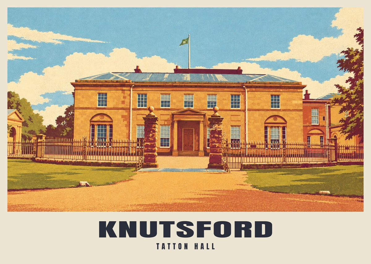 Tatton Hall, Knutsford poster, Retro Railway style