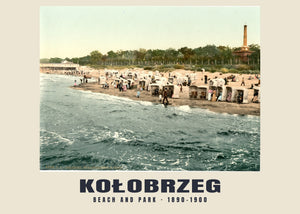 Beach and Park, Kołobrzeg — 1890–1900 · Vintage photochrom print