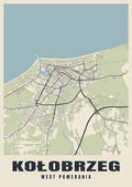 Street map poster of Kołobrzeg, West Pomerania