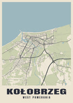 Street map poster of Kołobrzeg, West Pomerania