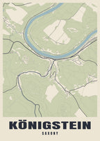 Street map poster of Königstein, Saxony