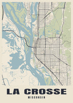 Street map poster of La Crosse, Wisconsin