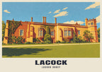 Lacock Abbey poster, Retro Railway style