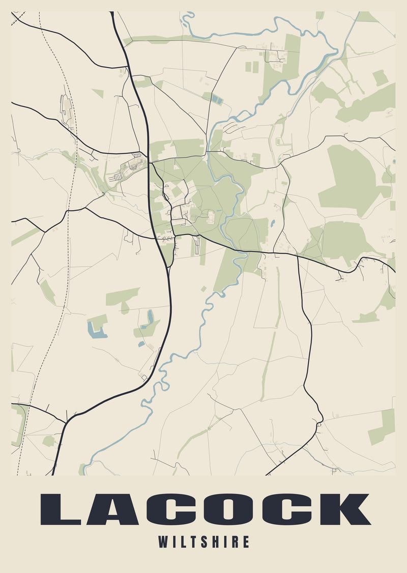 Lacock Street Map Poster
