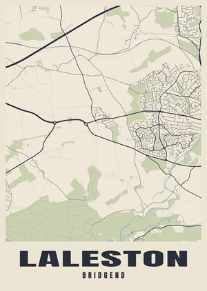 Laleston Street Map Poster