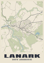 Street map poster of Lanark, South Lanarkshire