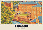 New Lanark poster, Retro Railway style