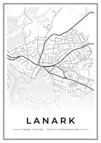 Street map poster of Lanark town centre, South Lanarkshire