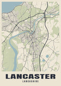 Street map poster of Lancaster, Lancashire