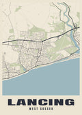 Street map poster of Lancing, West Sussex