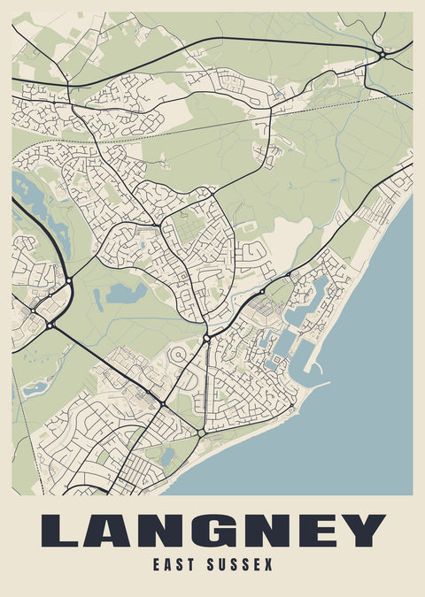 Langney Street Map Poster