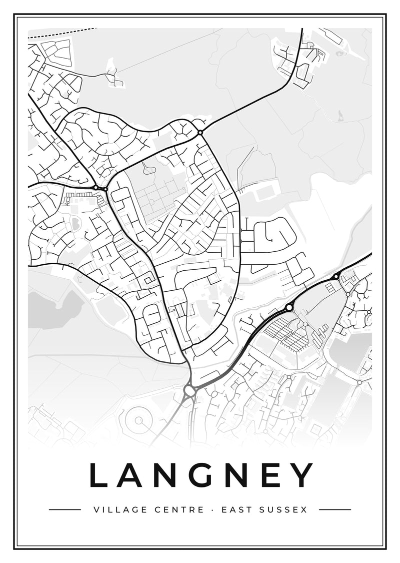Langney Village Centre Street Map Poster