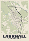 Street map poster of Larkhall, South Lanarkshire