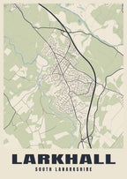 Street map poster of Larkhall, South Lanarkshire