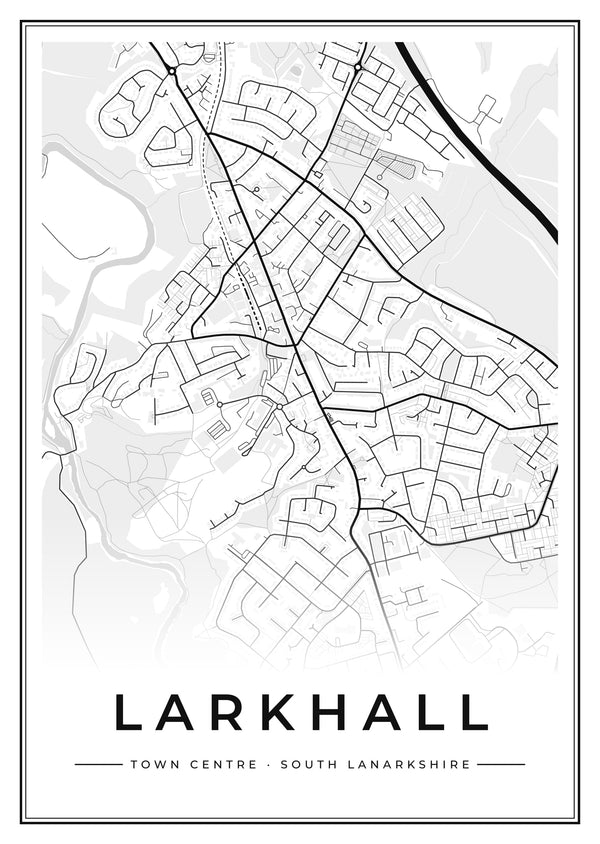 Larkhall Town Centre Street Map Poster
