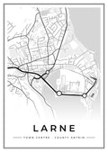Street map poster of Larne town centre, County Antrim
